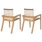 Hearth and Haven Belfast Patio Dining Chair with Beige Mesh Sling in Teak (Set of 2), , large