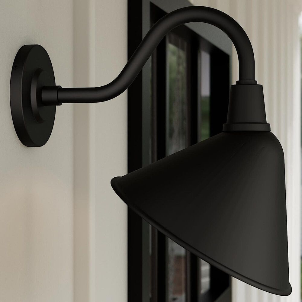 Hunter Cassius 1-Light Outdoor Medium Wall Light in Matte Black, , large