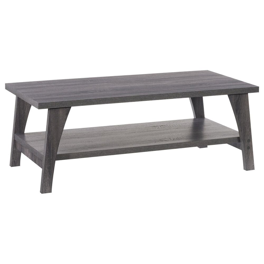 CorLiving Hollywood Coffee Table with Curved Legs in Dark Grey, , large