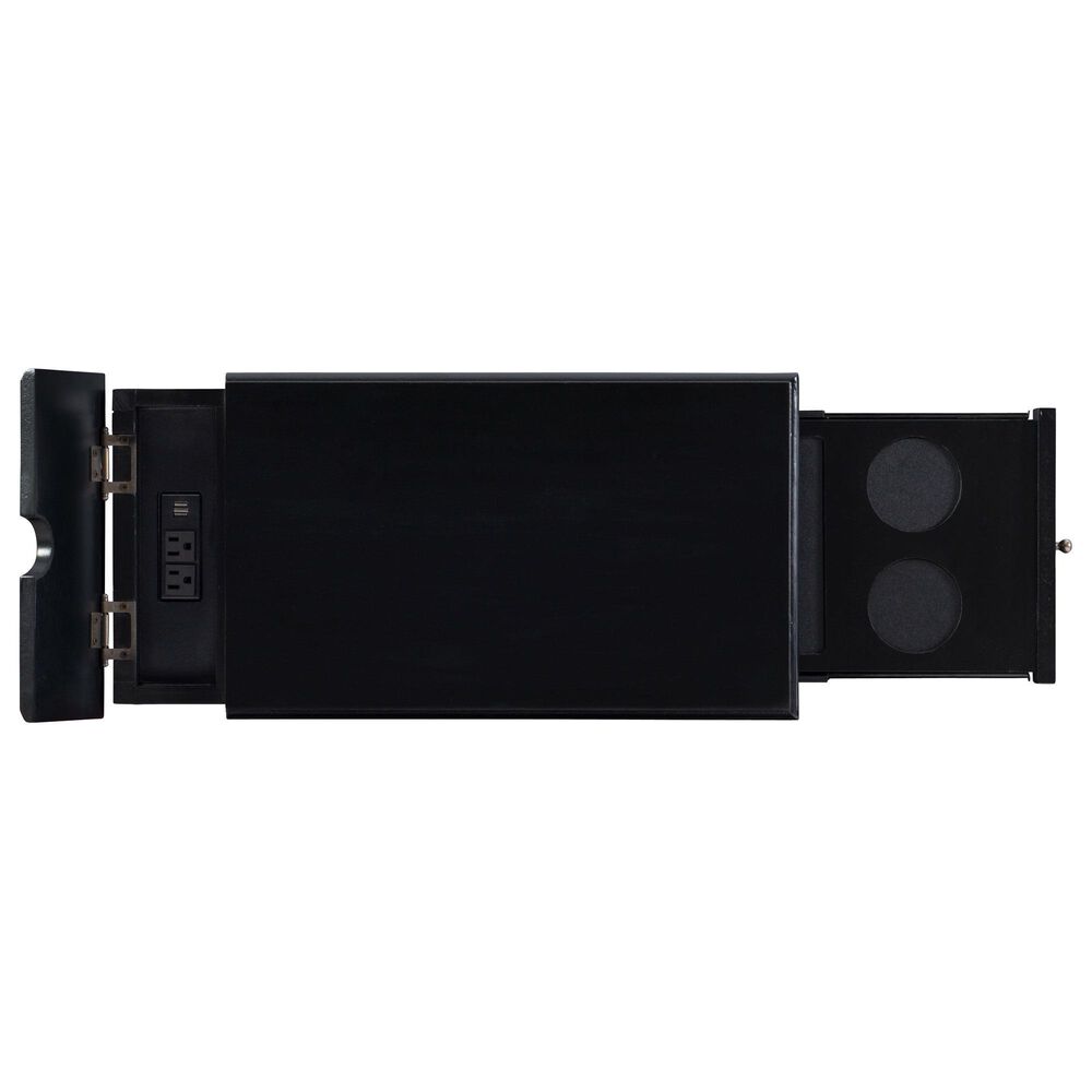 Linon Home Decor Barron Accent Table with USB Charging Station in Black, , large