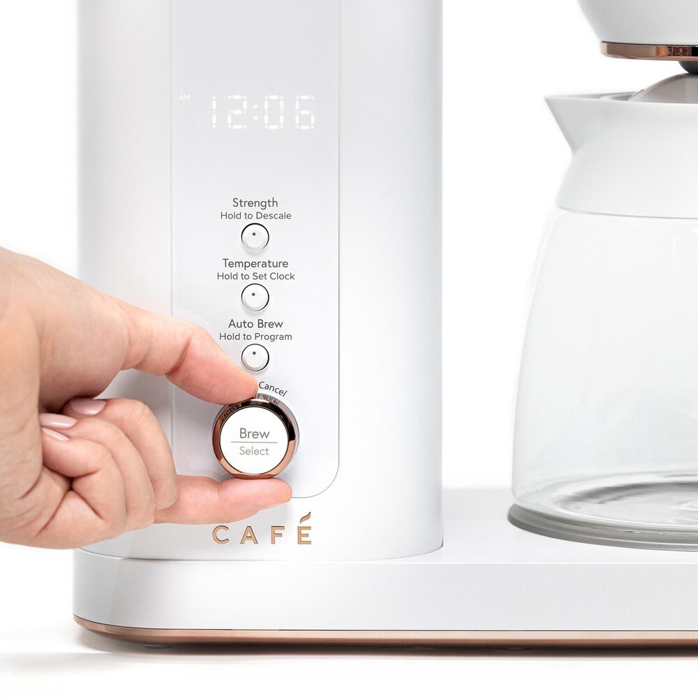Cafe Specialty Drip Coffee Maker with Glass Carafe in Matte White, , large