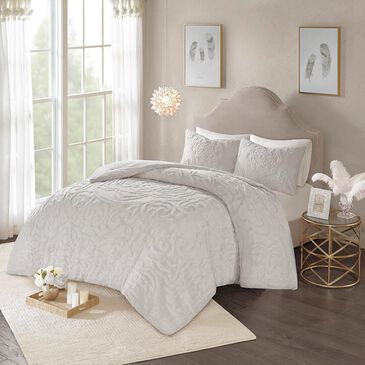 Hampton Park Laetitia 3-Piece Queen Comforter Set in Gray, , large