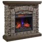 Fabio Flames Montana Mantel Fireplace in Smoky Grey Stone, , large