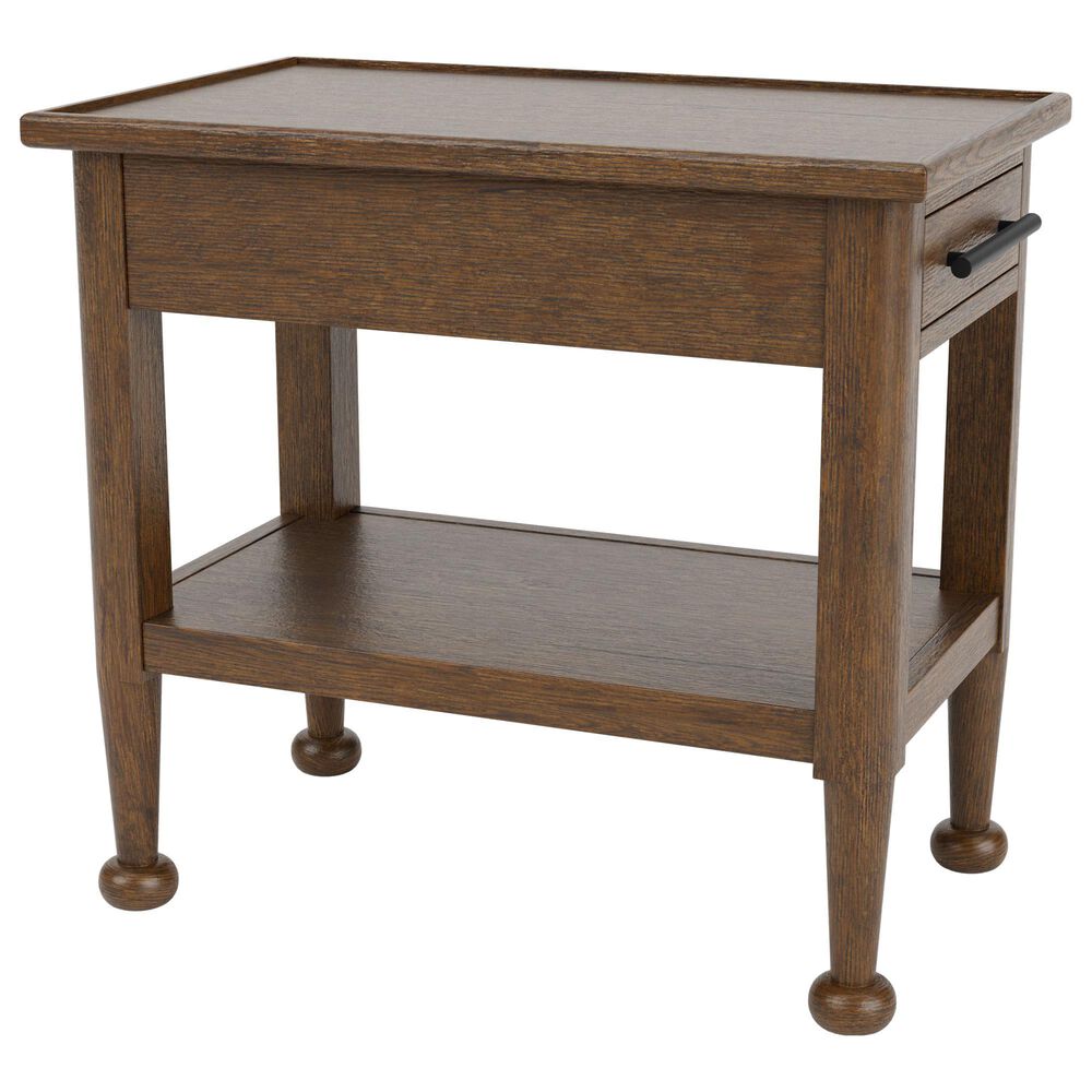 Riverside Furniture Calhoun Chairside Table in Ebony Whiskey Oak, , large