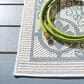Safavieh Bermuda Floral 2" x 8" Ivory and Light Blue Indoor/Outdoor Area Performance Rug, , large