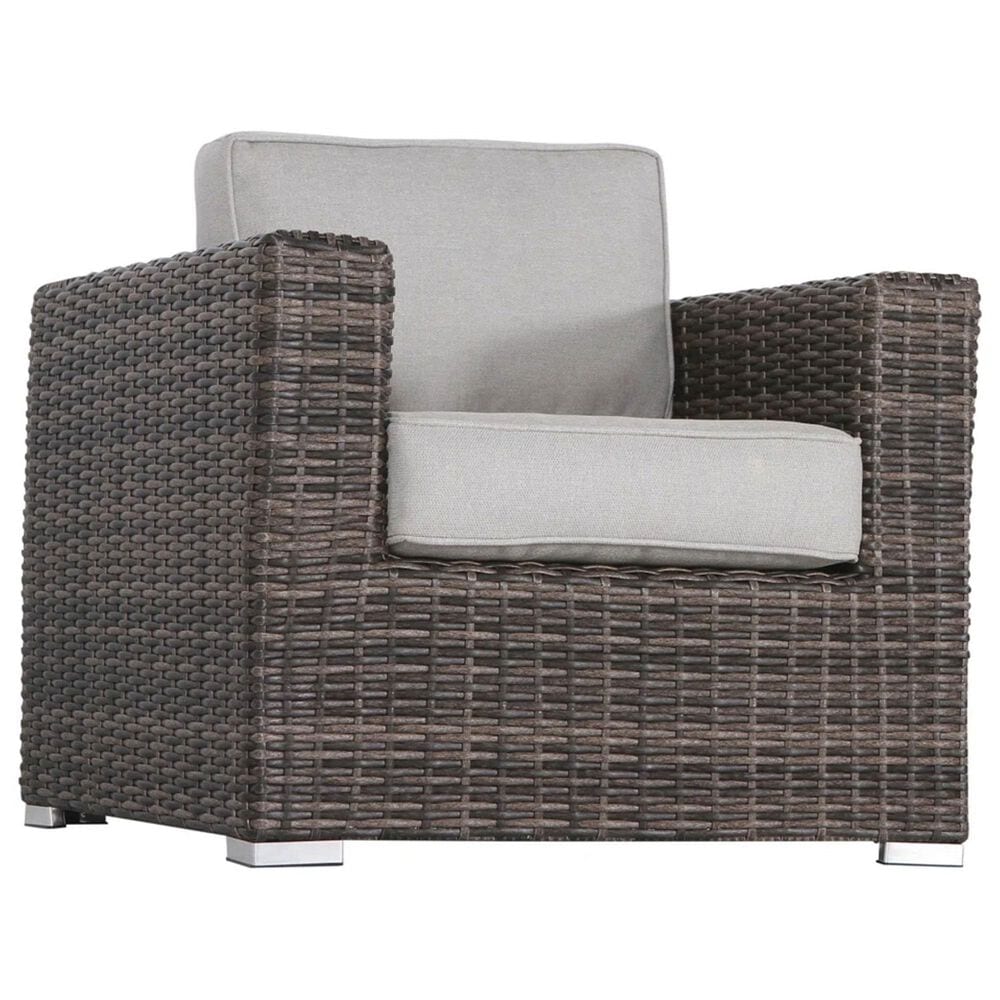 Hearth and Haven 3-piece Outdoor Wicker Conversation Set with Round Square Fire Pit Table in Gray, , large