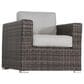 Hearth and Haven 3-piece Outdoor Wicker Conversation Set with Round Square Fire Pit Table in Gray, , large