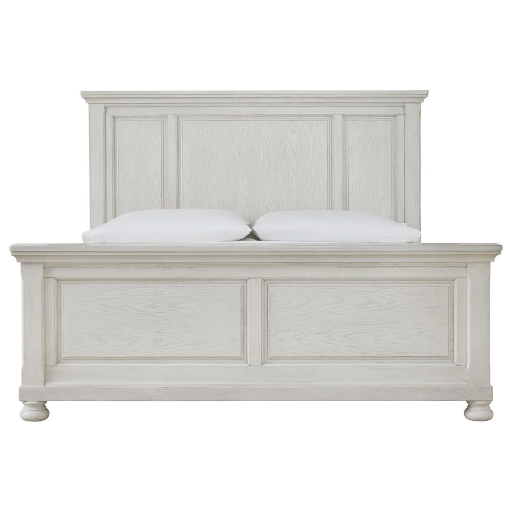 Ashley Robbinsdale California King Panel Bed in Antique White, , large