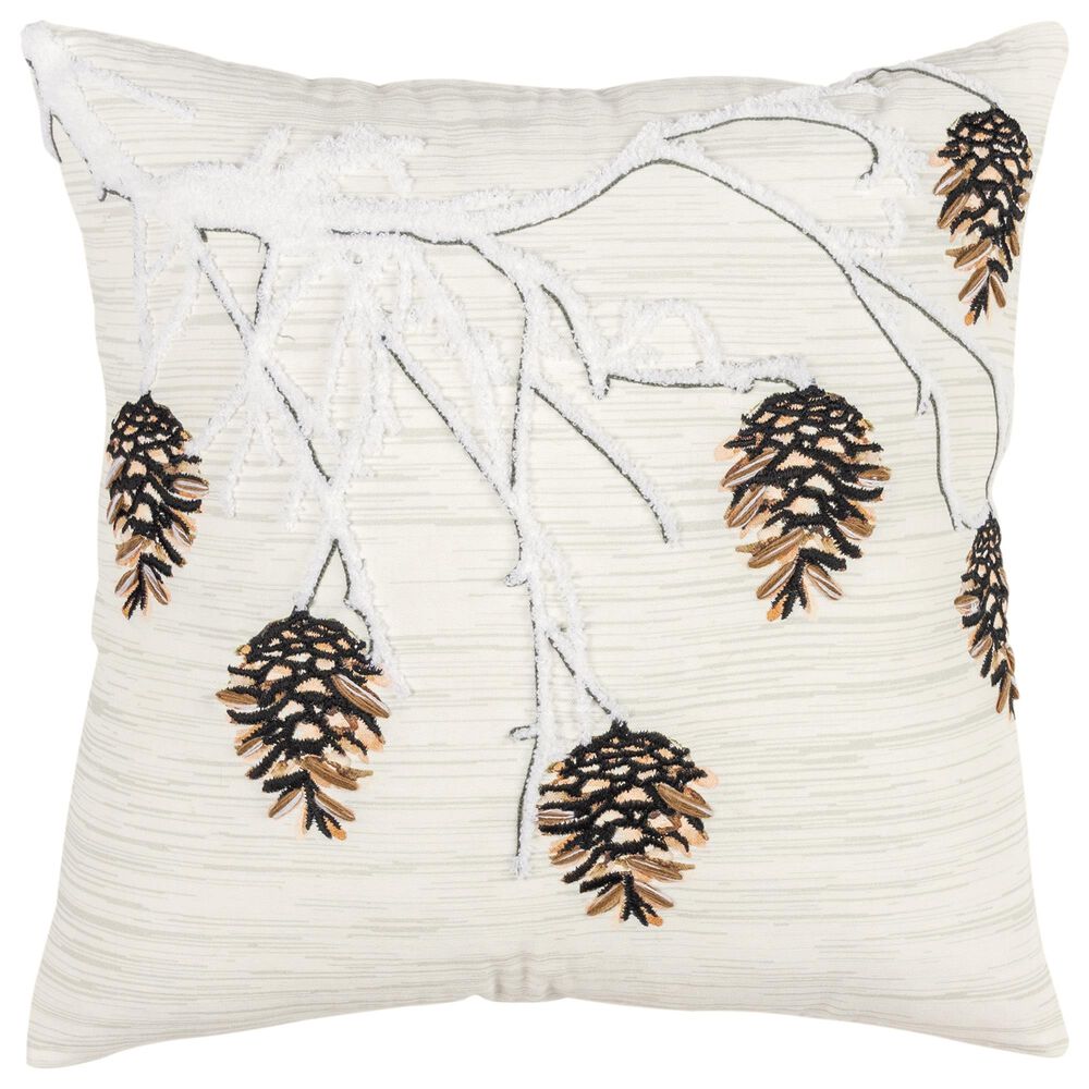 Rizzy Home Transitional 20" x 20" Pillow in White, , large