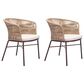 Zuo Modern Freycinet Outdoor Dining Chair with Natural Back in Beige (Set of 2), , large