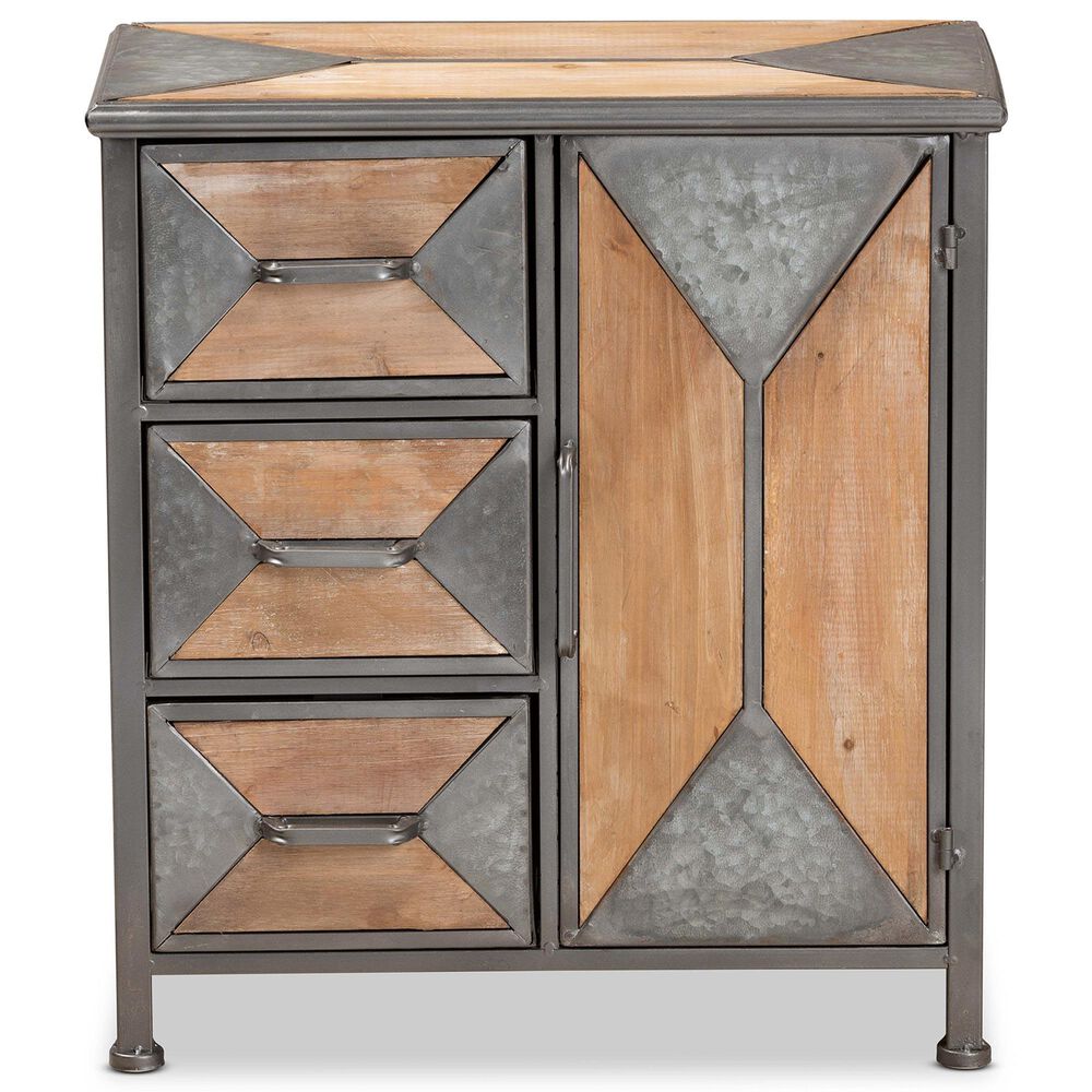 Baxton Studio Laurel 3-Drawer Accent Storage Cabinet in Whitewashed Oak Brown and Antique Grey, , large