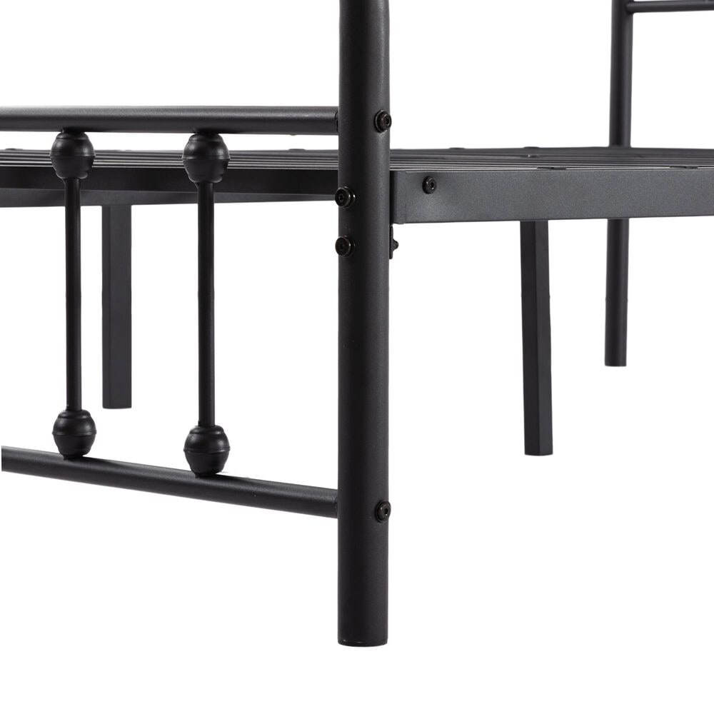 HOMLUX Queen Metal Bed Frame with Sturdy Slats in Black, , large