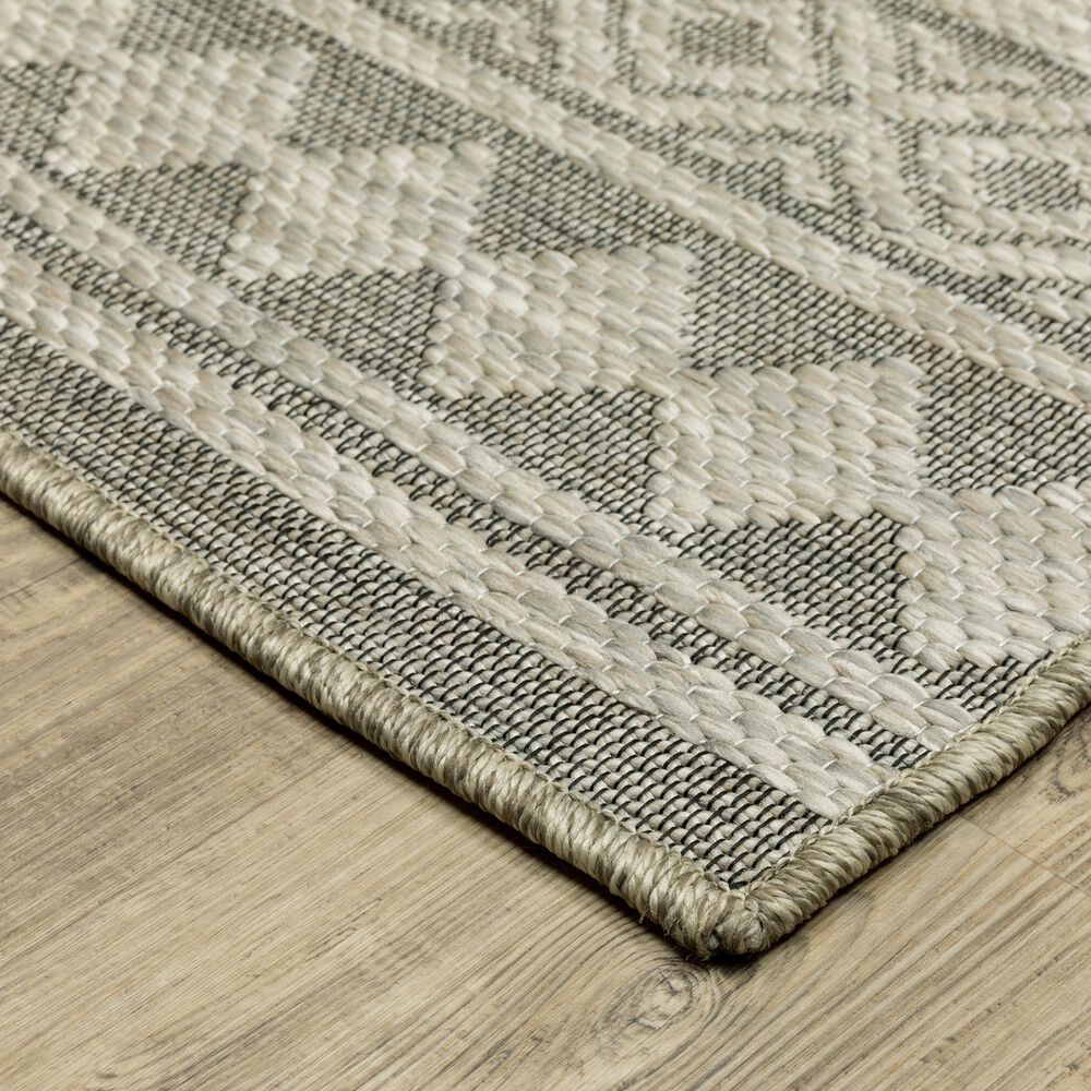 Oriental Weavers Tortuga TR03A 1&#39;10&quot; x 7&#39;6&quot; Beige and Black Runner, , large