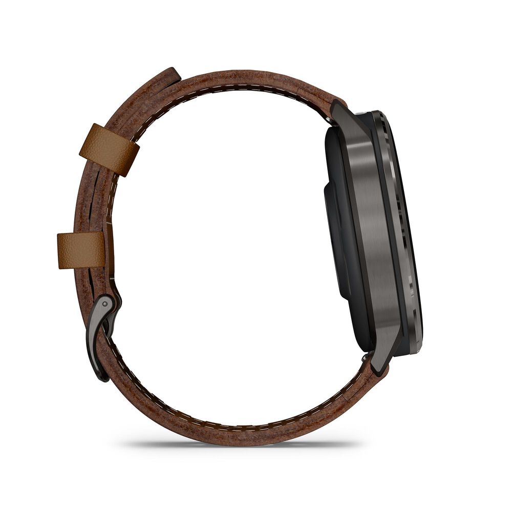 Garmin Venu 4  45 mm Slate with Black Silicone Band and Brown Leather Band, , large