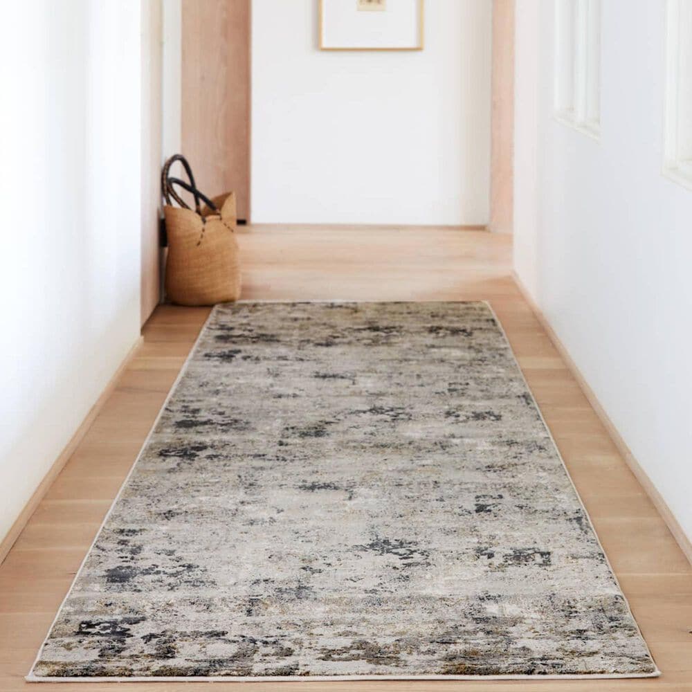 Jaipur Cirque Lynne White Sand and Mourning Dove 2&#39;6&quot; x 8&#39; Runner, , large