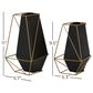 Maple and Jade 11" Geometric Vase in Black and Gold (Set of 2), , large