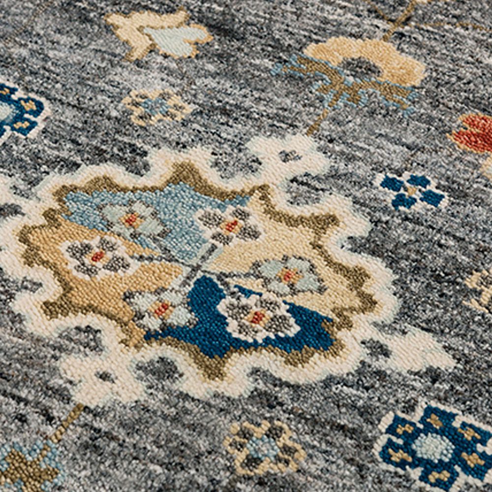 RIZZY Belmont Gray and Multicolor 6' x 9' Area Rug, , large