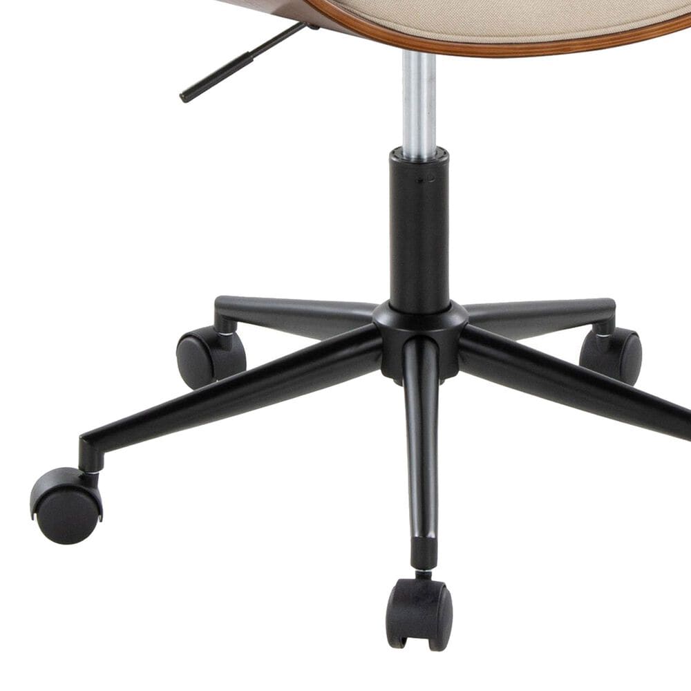 Lumisource Vintage Mod Office Chair with Cream Cushion in Walnut and Black, , large
