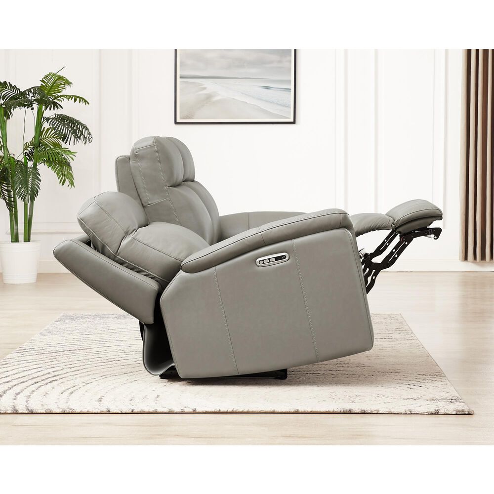 Amax Leather Cozy Power Reclining Sofa in Concrete, , large