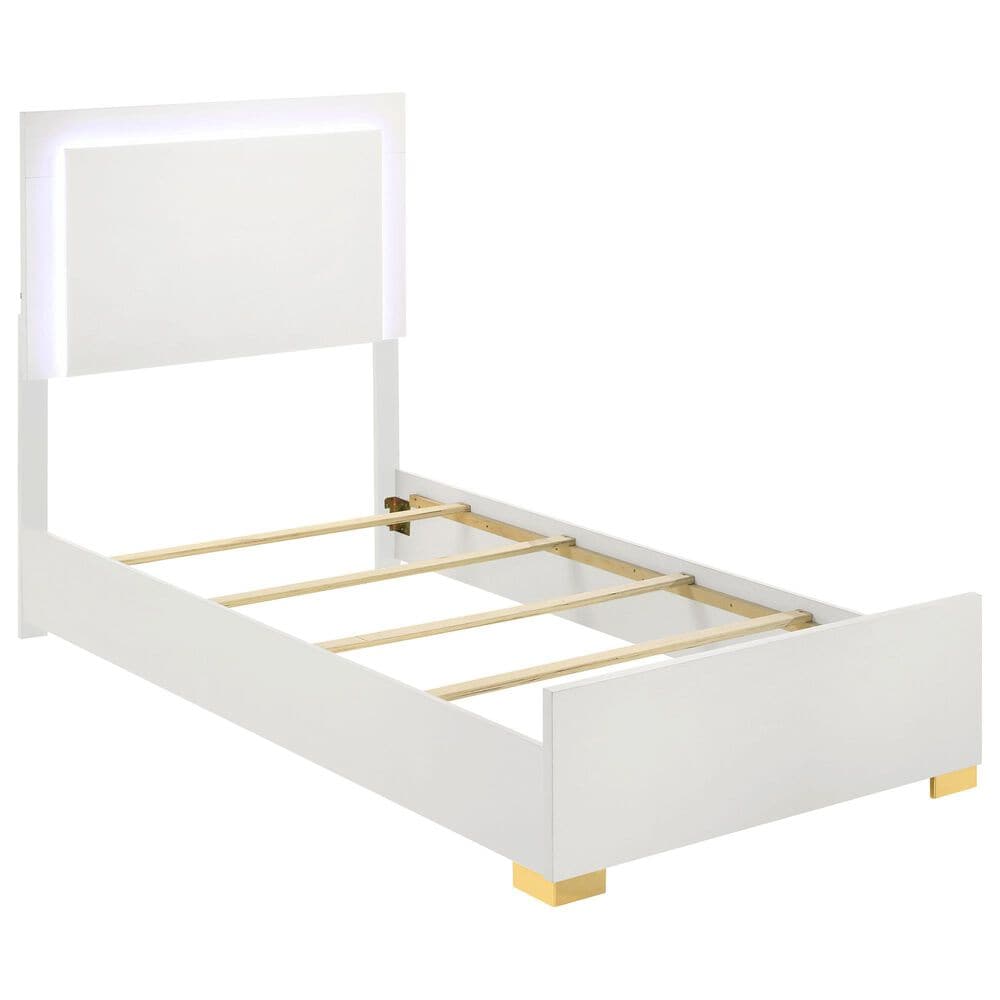 Pacific Landing Marceline 5-Piece Twin Bed Set in White, , large