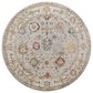 Surya Reina REN-2307 Light Gray, Cream, Denim, Rust, Mustard and Olive 6"7" Round Area Rug, , large