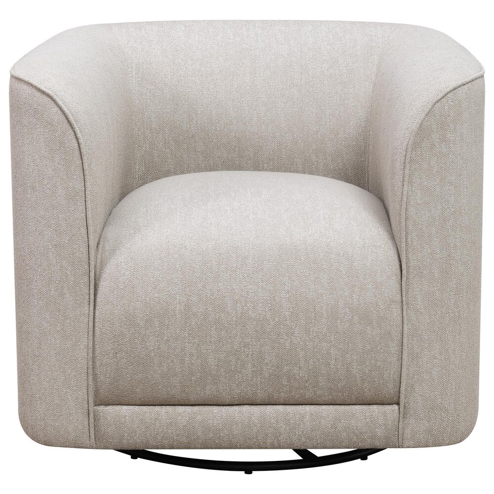 Emerald Home Furnishings Whirlaway Swivel Accent Chair in Beige, , large