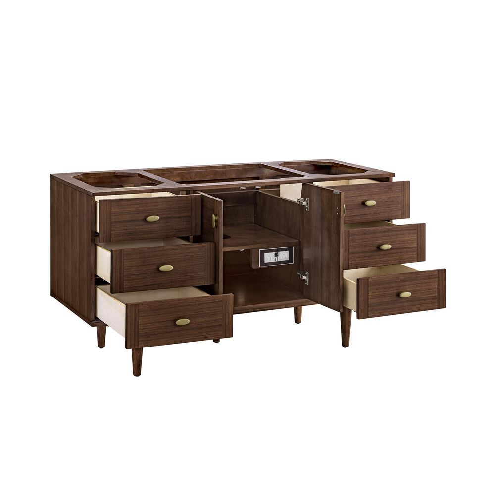 James Martin Amberly 60&quot; Single Bathroom Vanity in Mid-Century Walnut, , large