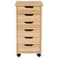 Linon Home Decor Cary 6-Drawer Rolling Cart in Natural, , large