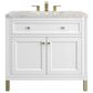 James Martin Vanities Chicago 36" Single Bathroom Vanity in Glossy White with 3 cm Eternal Jasmine Pearl Quartz Top and Rectangular Sink, , large