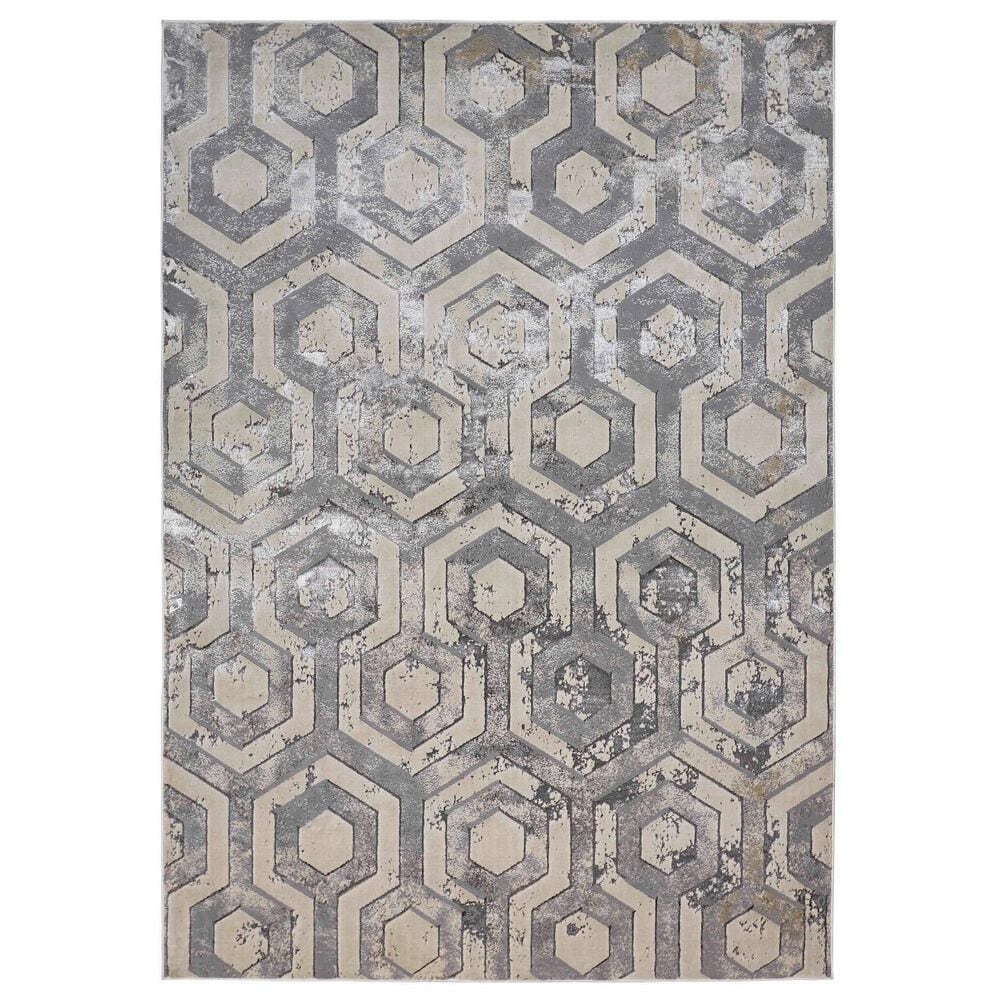 Feizy Micah 3046F 3"11" x 6" Beige and Gray Runner, , large