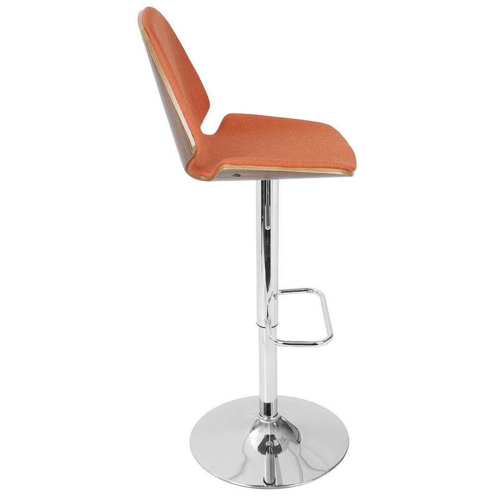 Lumisource Serena Barstool in Orange/Walnut, , large