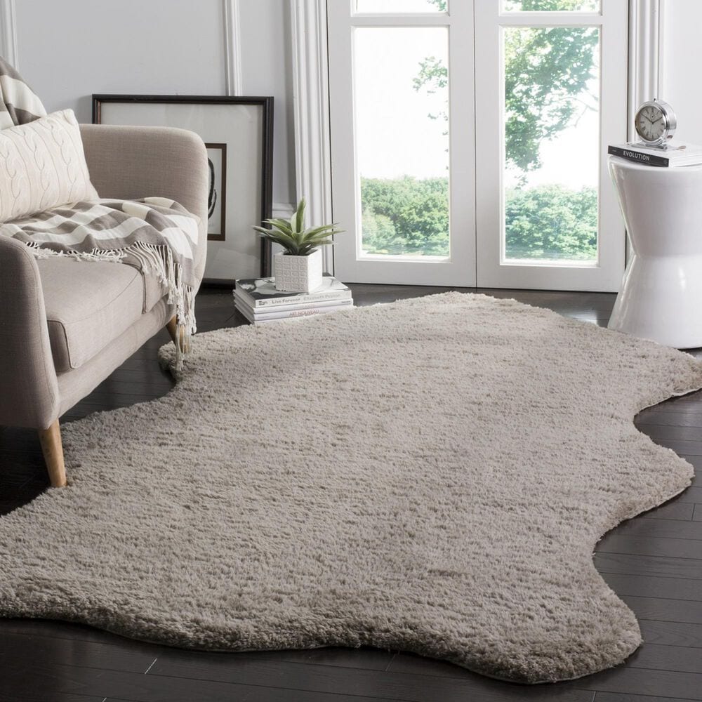 Safavieh Sheep Shag SSG101A 3&#39; x 5&#39; Silver Area Rug, , large