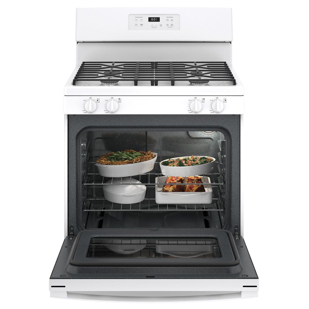 GE Appliances 30&quot; Freestanding Gas Range with Electronic Touch Controls in White, , large