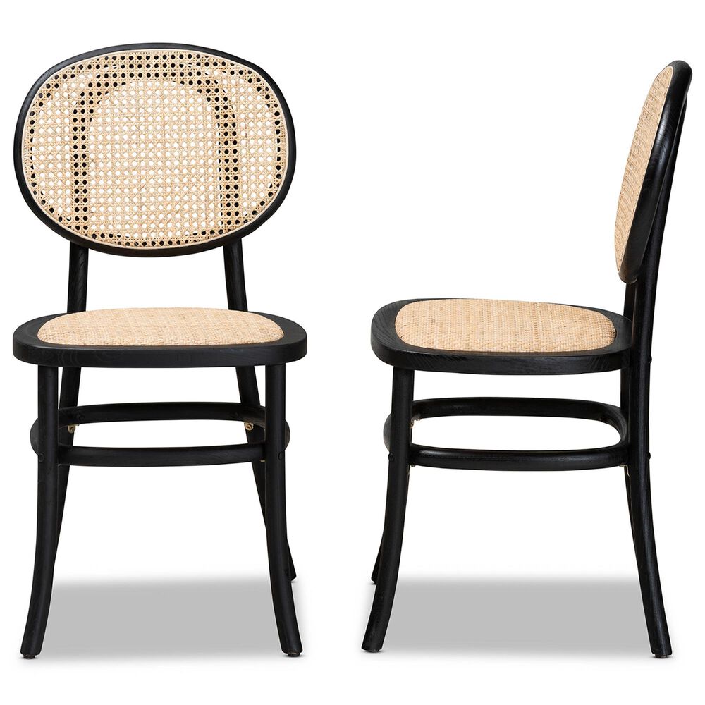Baxton Studio Garold Side Chair in Beige and Black (Set of 2), , large