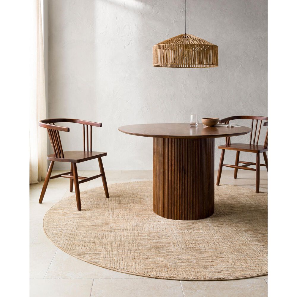 Surya Masterpiece MPC-2308 Medium Gray, Beige, Tan and Medium Brown 5&#39;3&quot; Round Area Rug, , large