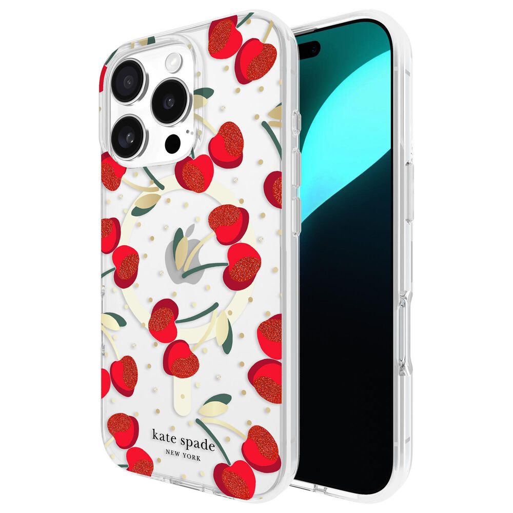 Kate Spade Protective MagSafe Case for Apple iPhone 16 Pro in Cherry Dot, , large