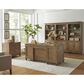 Riva Ridge Hensley 3-Piece Executive Desk with Door Bookcase and Combo File Set in Honey, , large