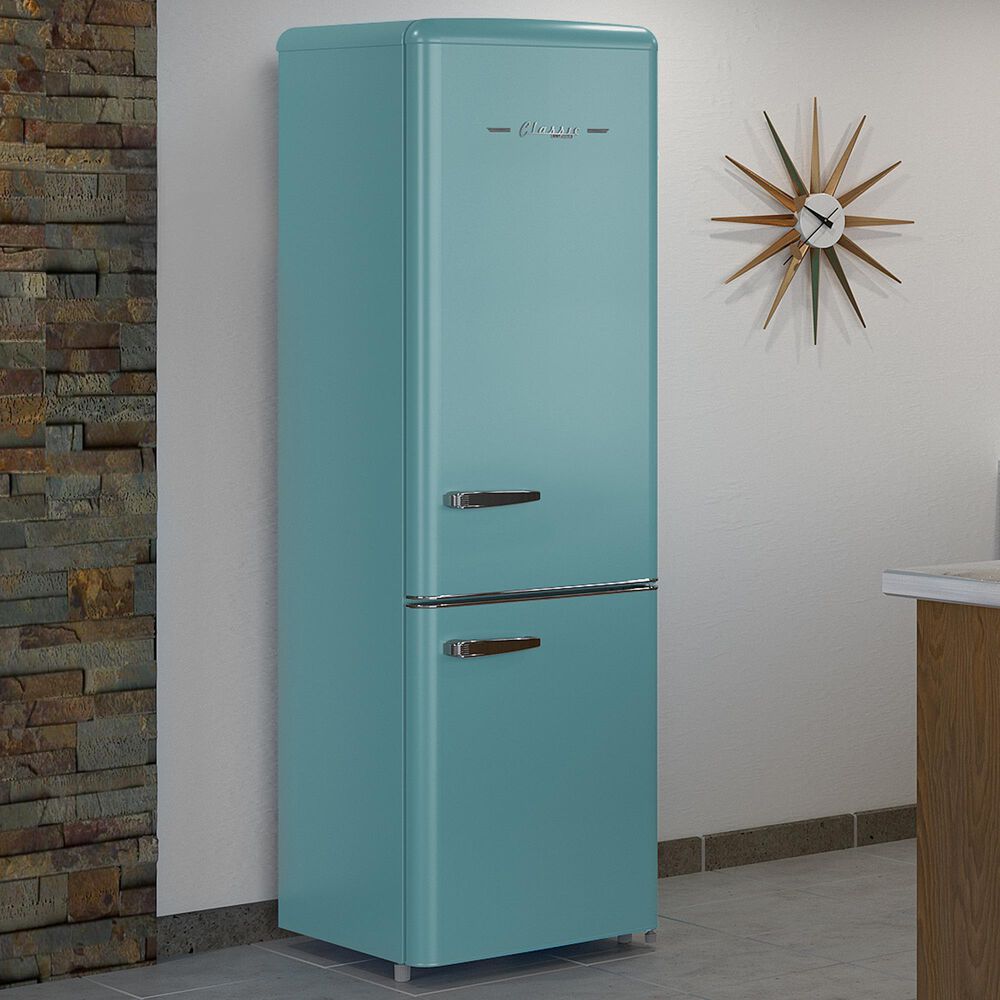 Unique Appliances Classic Retro 9 Cu. Ft. Bottom Freezer Regfrigerator In Ocean Mist Turquoise, , large