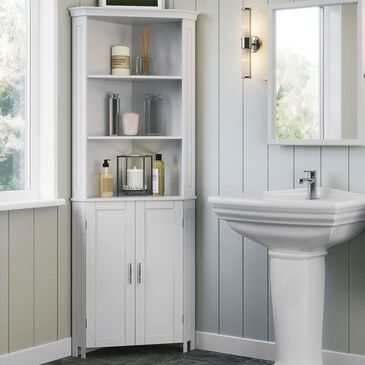 RiverRidge Home Somerset 2-Door Corner Cabinet in White, , large