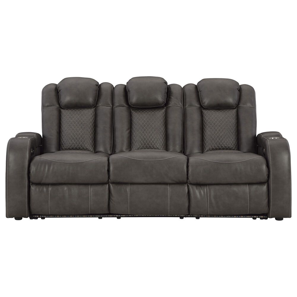Ashley Fyne-Dyme Power Reclining Sofa in Shadow, , large