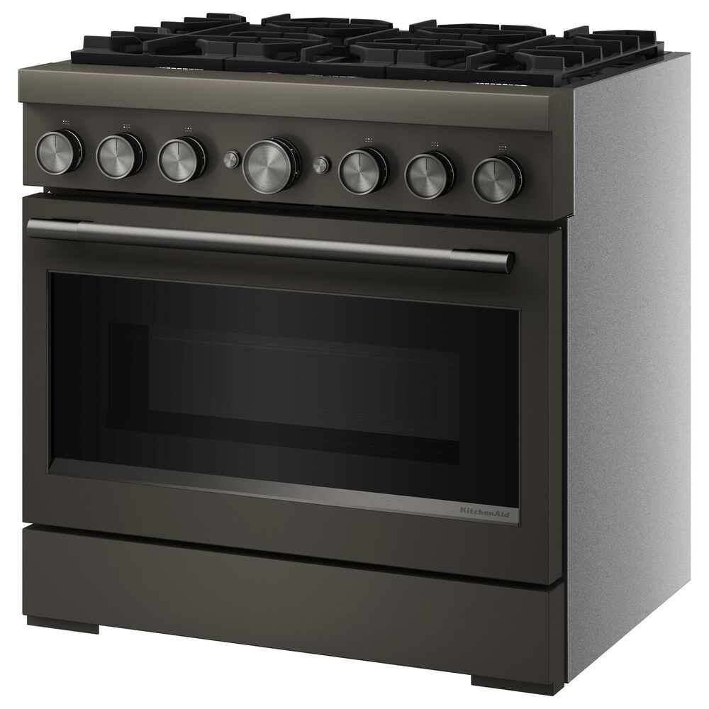 KitchenAid 36" Commercial Dual Fuel Range in Black Ore, , large