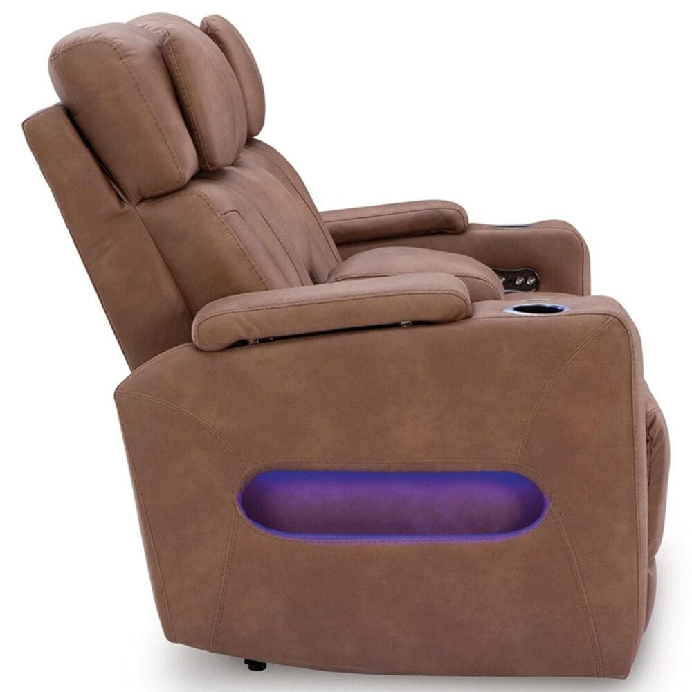 Ashley Point Clear Power Reclining Loveseat in Caramel, , large