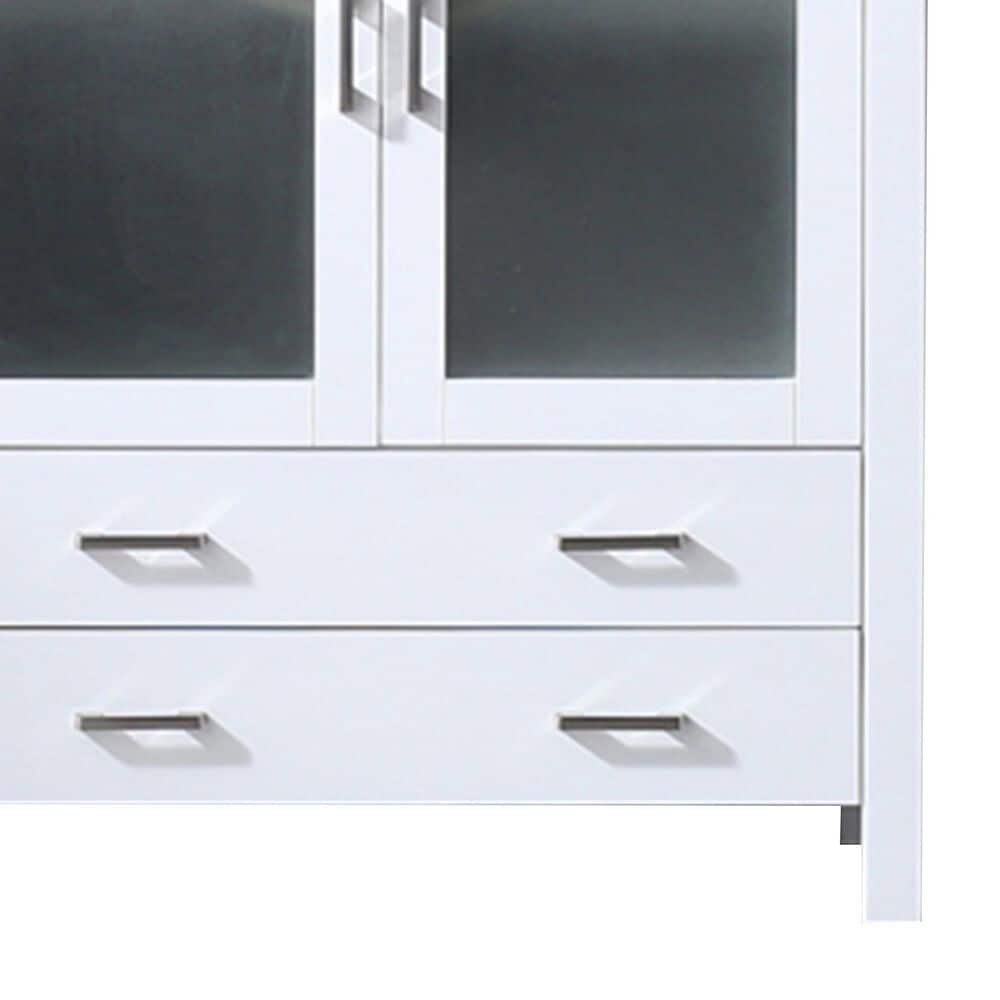 Lexora Home Volez 36&quot; Single Bathroom Vanity in White with 2 cm White Ceramic Top and Rectangular Sink, , large