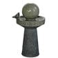 Alfresco Home Globe Ceramic Fountain with Lights in Green, , large