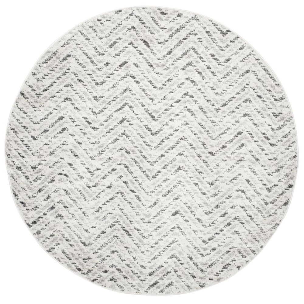 Safavieh Adirondack ADR104N-6R 6&#39; x 6&#39;  Ivory/Charcoal Round Rug, , large