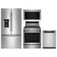 KitchenAid 4pc Kitchen Package with Refrigerator, Range, Microwave, and Dishwasher in Stainless Steel, , large