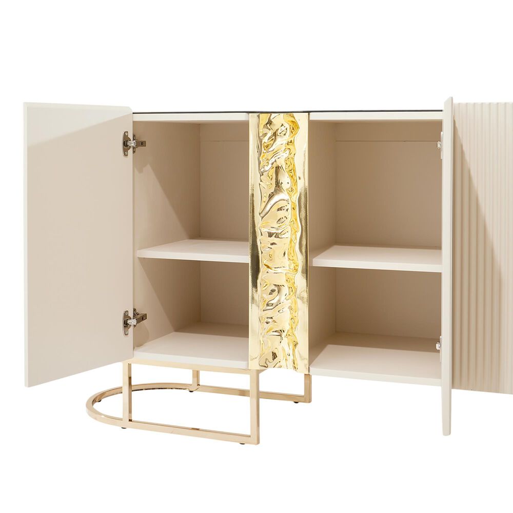 Vista Haus Lisbon Console Table in Silken Matte Cream, , large