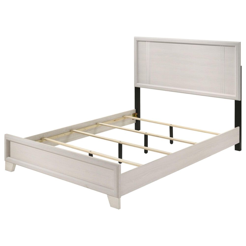 Crown Mark Charlie 4-Piece King Panel Bedroom Set in White, , large
