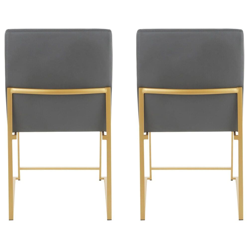 Lumisource Fuji Side Chair with Grey Cushion in Gold (Set of 2), , large