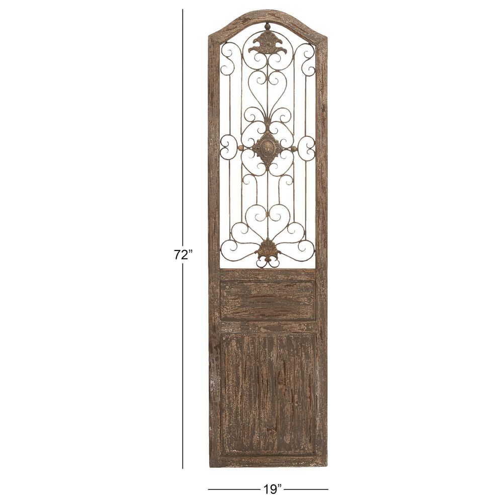 Maple and Jade 72&quot; x 19&quot; Wall Decor in Distressed Brown, , large